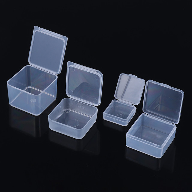 Square Round Plastic Transparent Storage Box Small Items Sundries Organizer  Case Jewelry Beads Container Box Tools